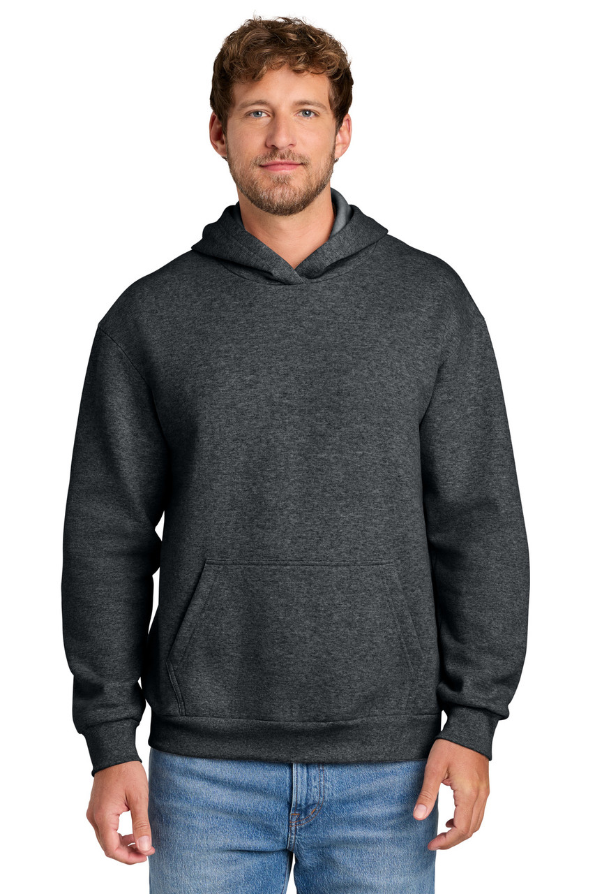 Port & Co™ Easy Fleece Pullover Hooded Sweatshirt PC68H Dark Heather Grey
