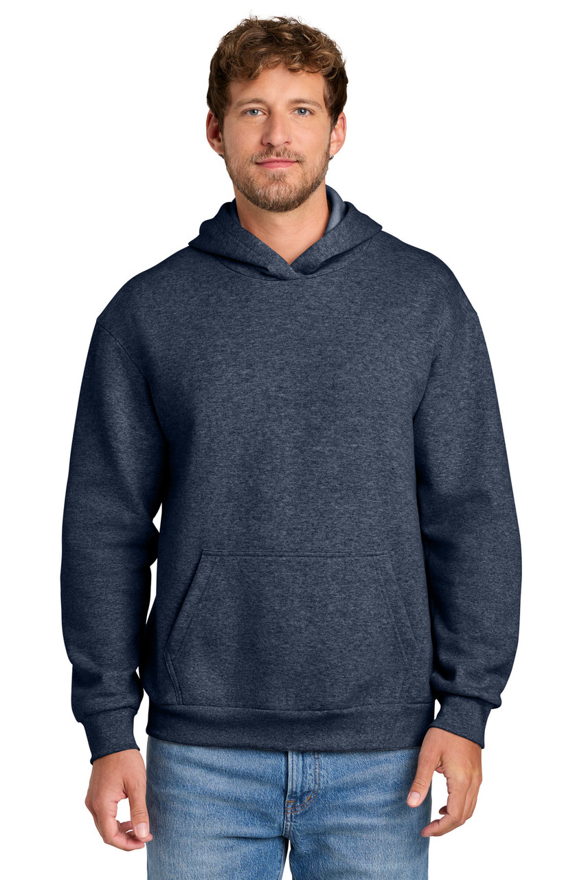 Port & Co™ Easy Fleece Pullover Hooded Sweatshirt PC68H Heather Navy