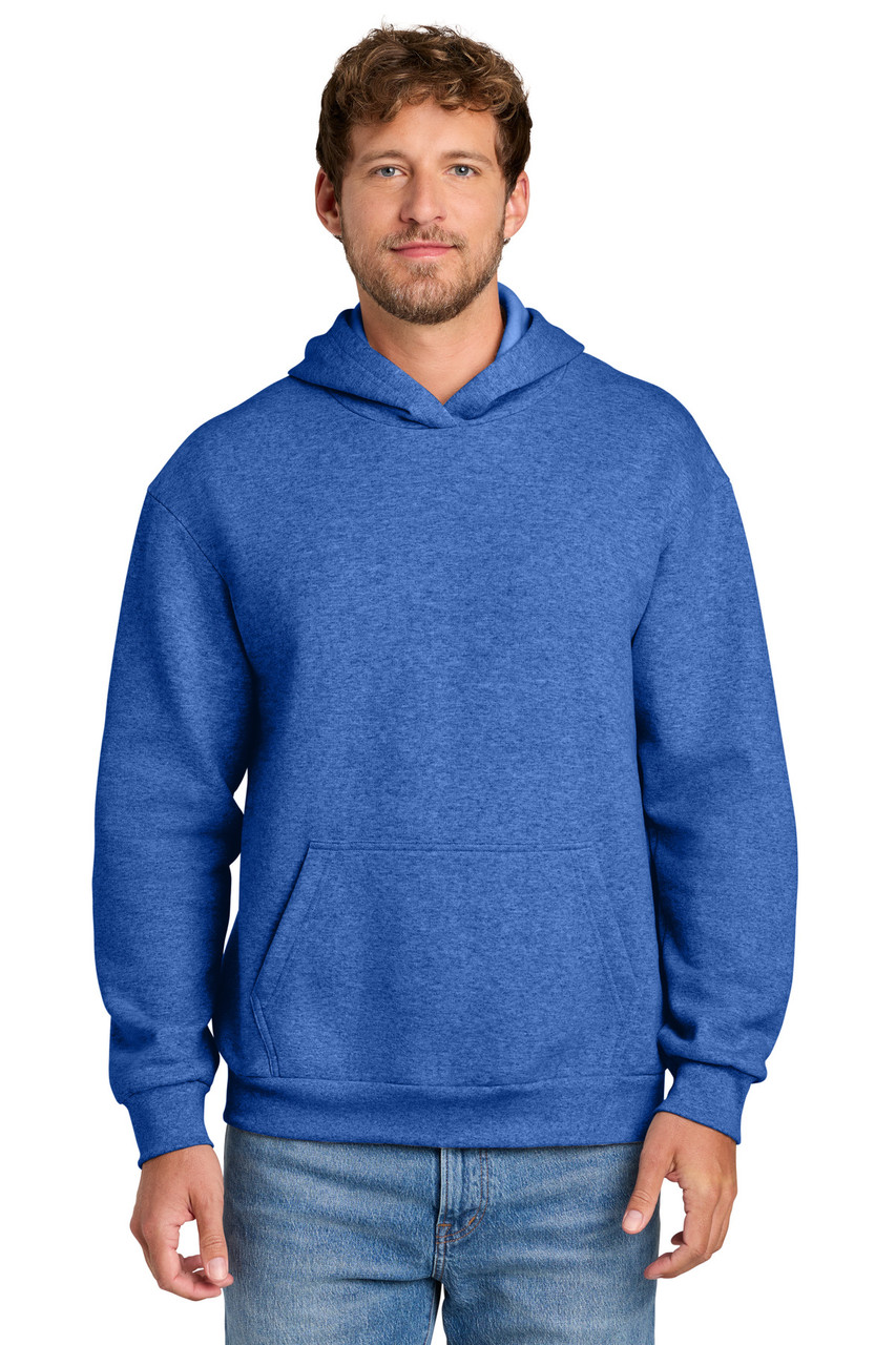 Port & Co™ Easy Fleece Pullover Hooded Sweatshirt PC68H Heather Royal