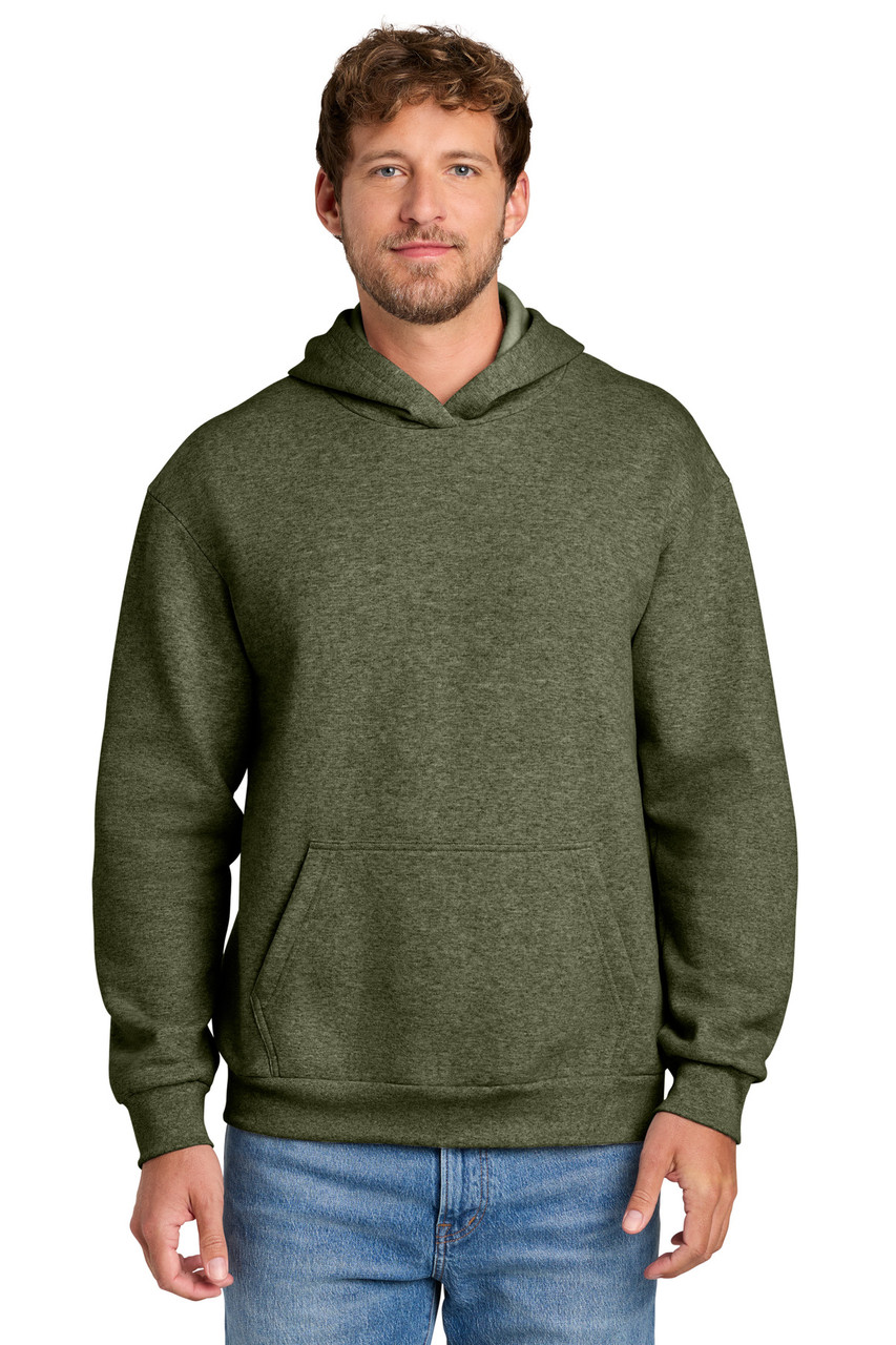 Port & Co™ Easy Fleece Pullover Hooded Sweatshirt PC68H Olive Drab Green Heather