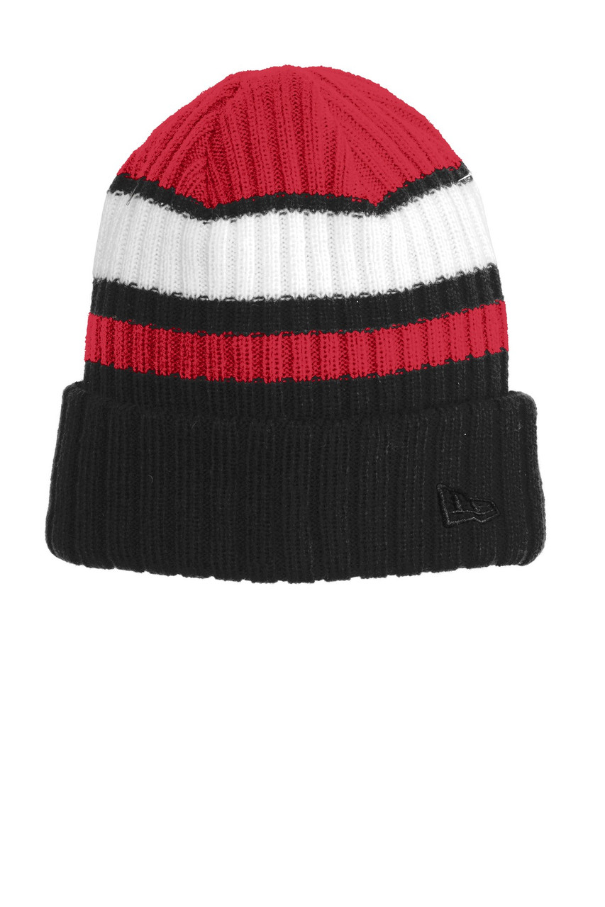 New Era® Ribbed Tailgate Beanie. NE903 Red/ Black