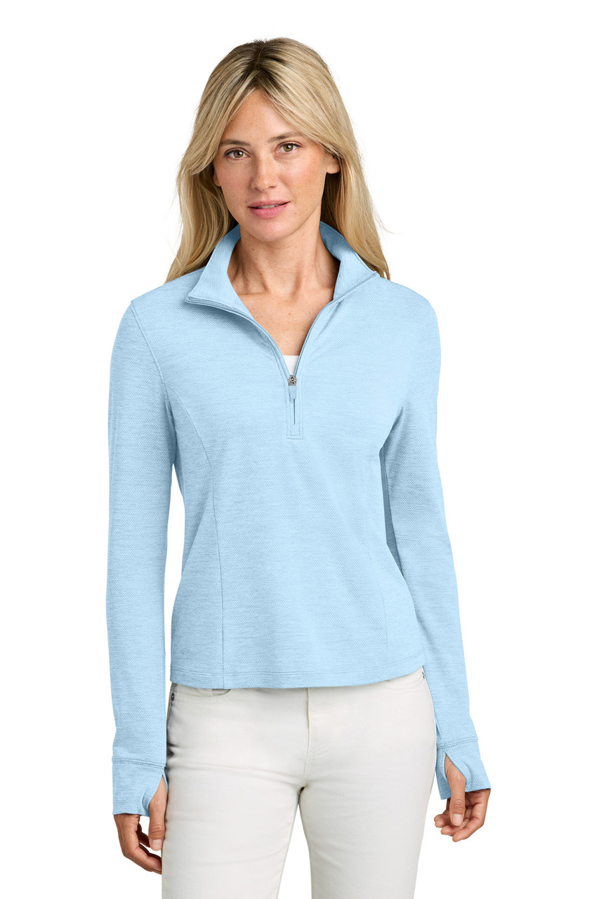 TravisMathew Women's Onward 1/2-Zip TMA42778 Airy Blue Heather