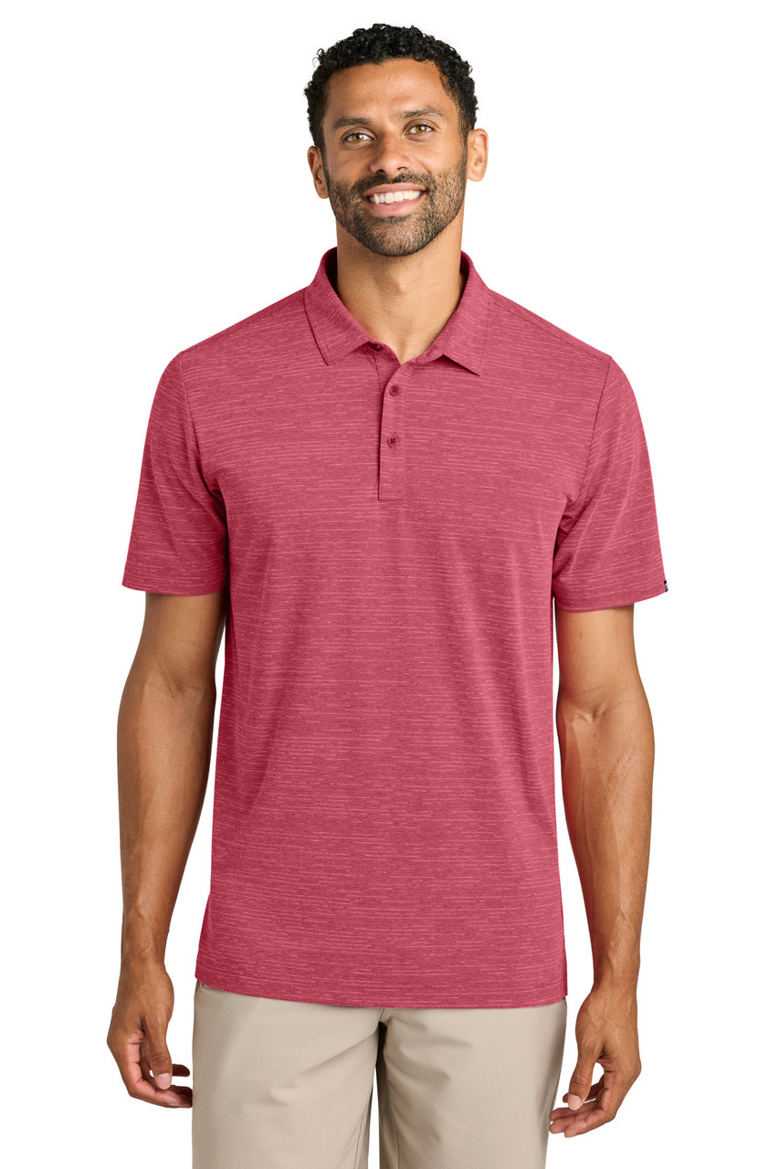 TravisMathew Crestview Polo TMA46371 Scooter Red Heather