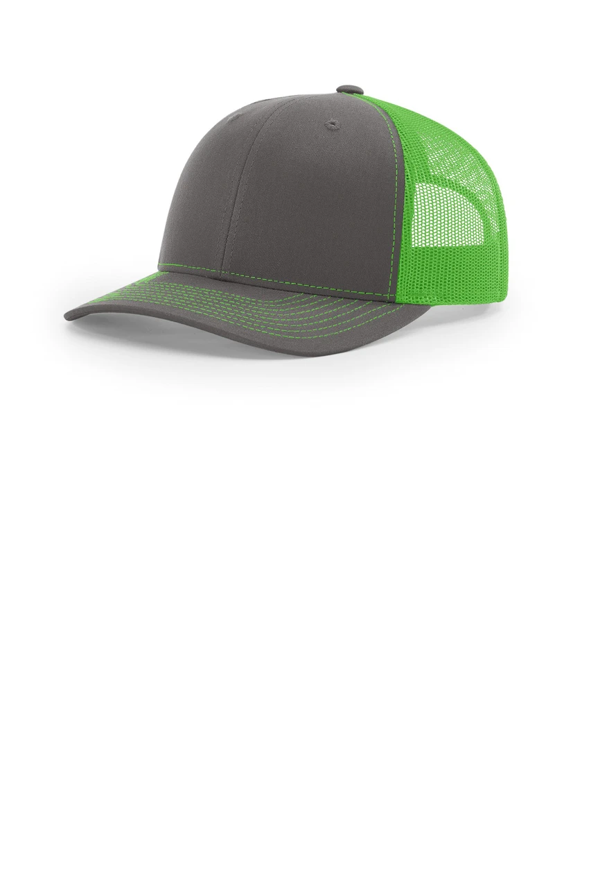 Richardson Trucker Cap 112 Charcoal/ Neon Green