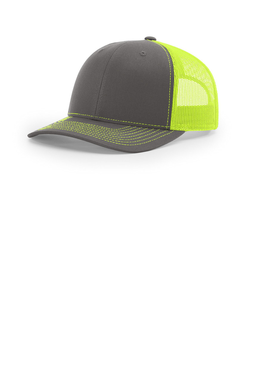 Richardson Trucker Cap 112 Charcoal/ Neon Yellow