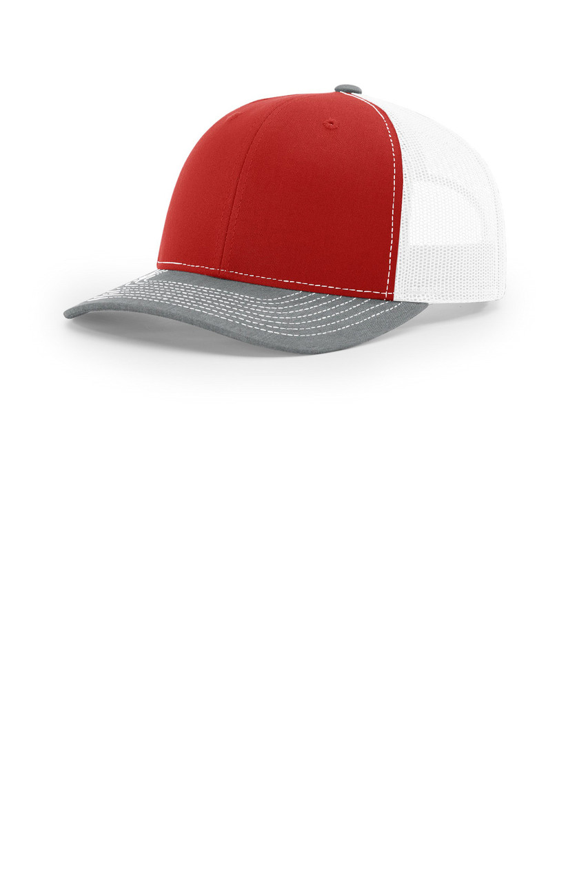 Richardson Trucker Cap 112 Red/ White/ Heather Grey