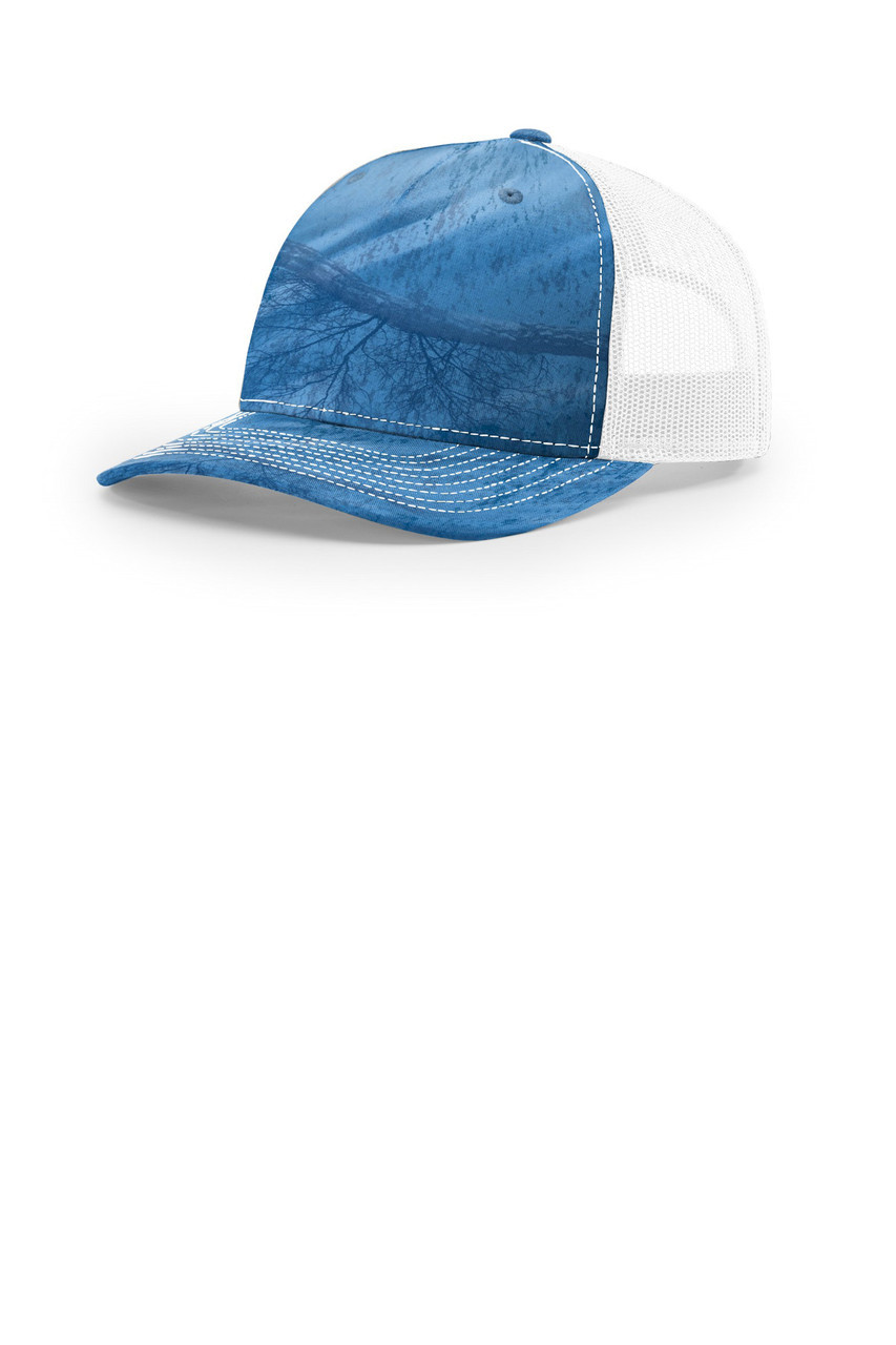 Richardson Printed Five-Panel Trucker 112PFP Realtree Fishing Light Blue/ White