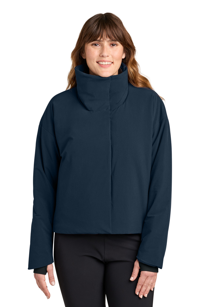 MiiR® Women's Sashiko Full-Zip Stretch Puffy MRAW440 Indigo Navy