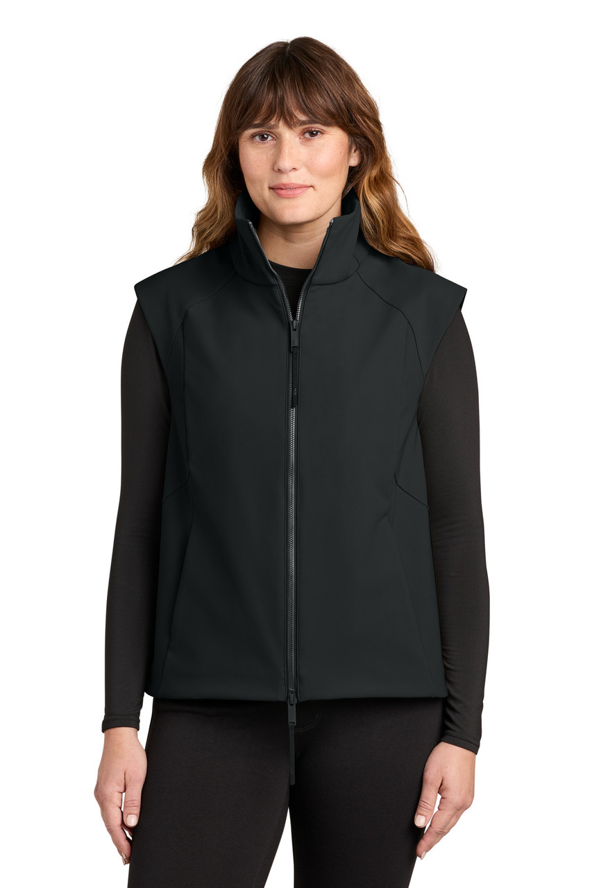 MiiR® Women's Nozawa Soft Shell Vest MRAW473 Pitch Black