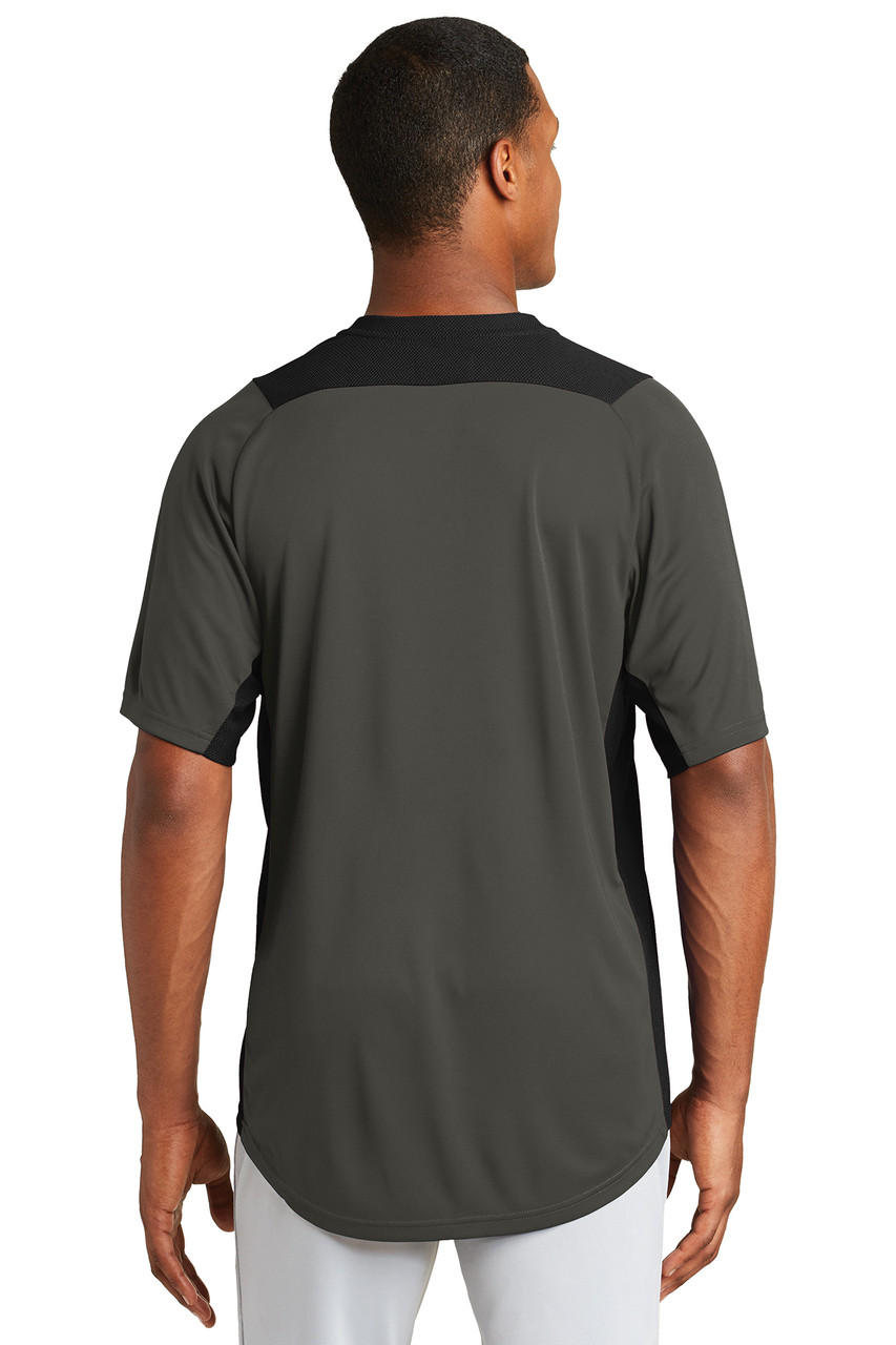 New Era ® Diamond Era 2-Button Jersey. NEA221 Graphite/ Black Back