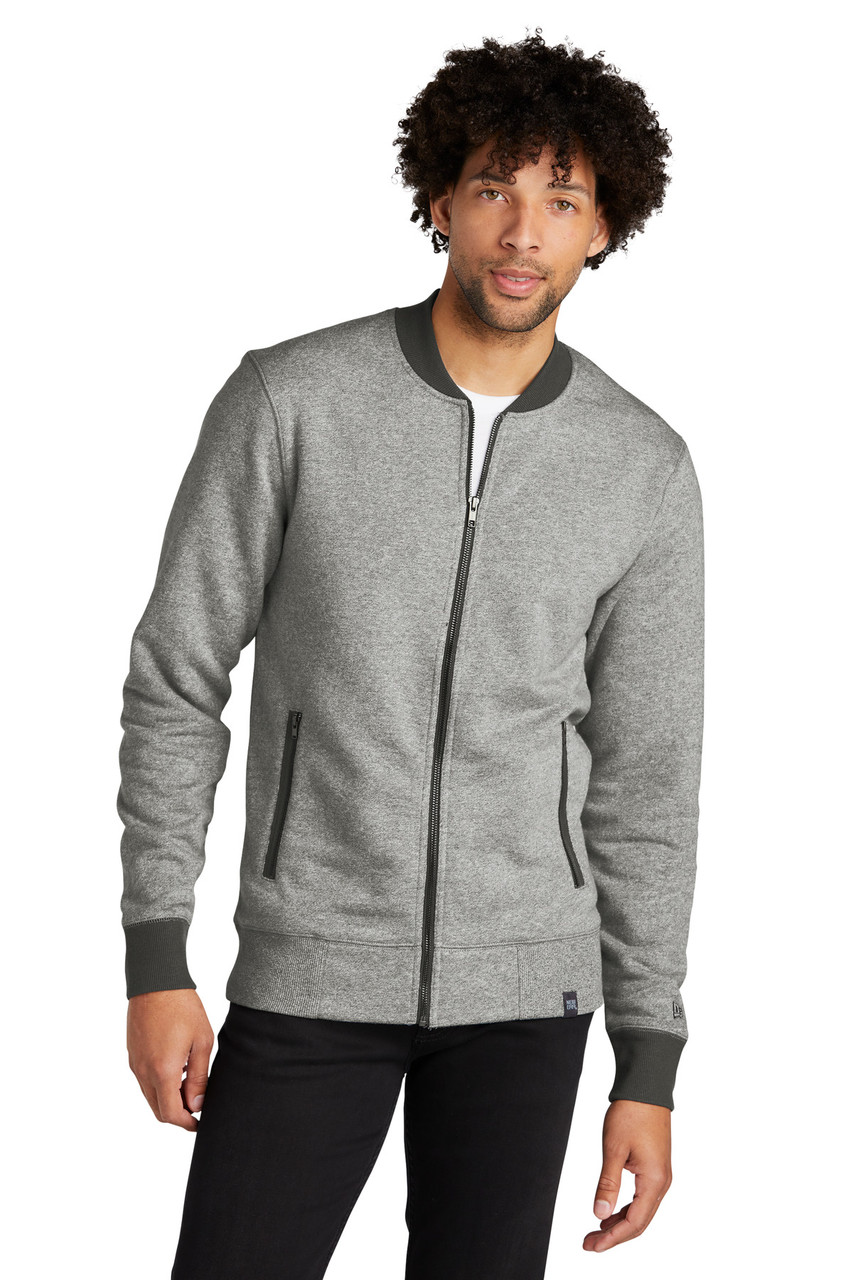 New Era ® French Terry Baseball Full-Zip. NEA503 Light Graphite Twist/ Graphite XS