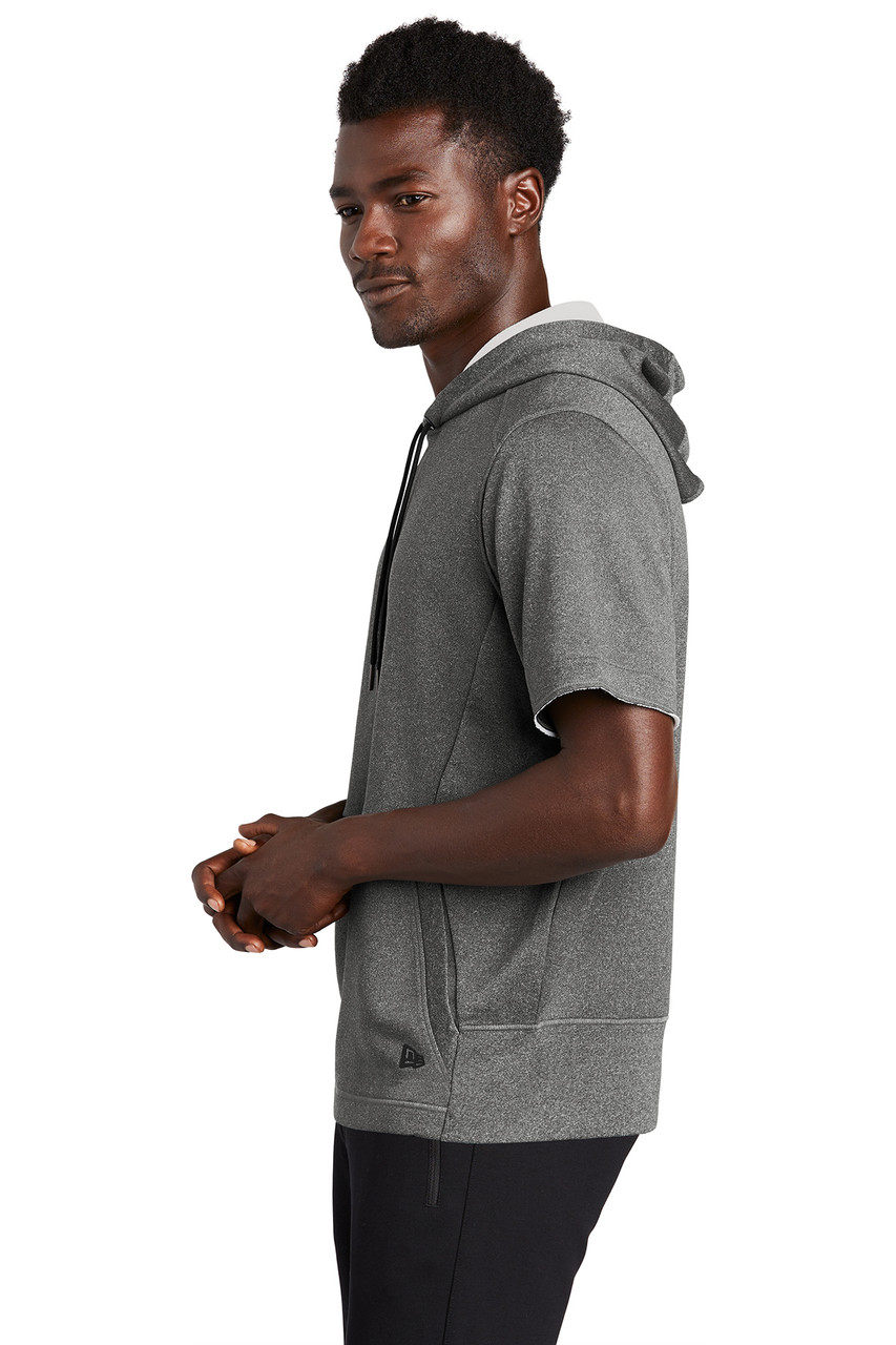 New Era ® Performance Terry Short Sleeve Hoodie NEA533 Graphite Heather Side