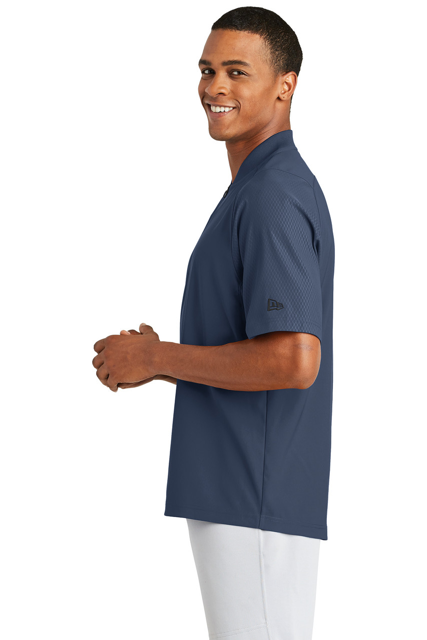 New Era ® Cage Short Sleeve 1/4-Zip Jacket. NEA600 True Navy Side