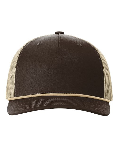 Five-Panel Trucker Rope Cap Brown/ Khaki/ Khaki