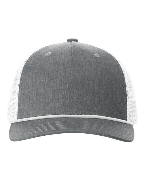 Five-Panel Trucker Rope Cap Heather Grey/ White