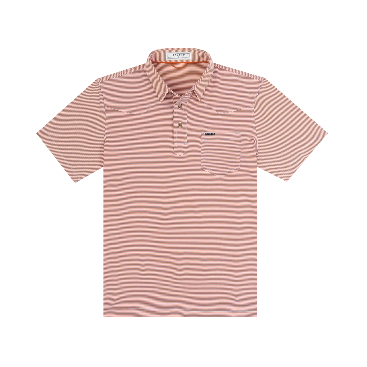 Poncho Field Performance Polo Striped Burnt Orange