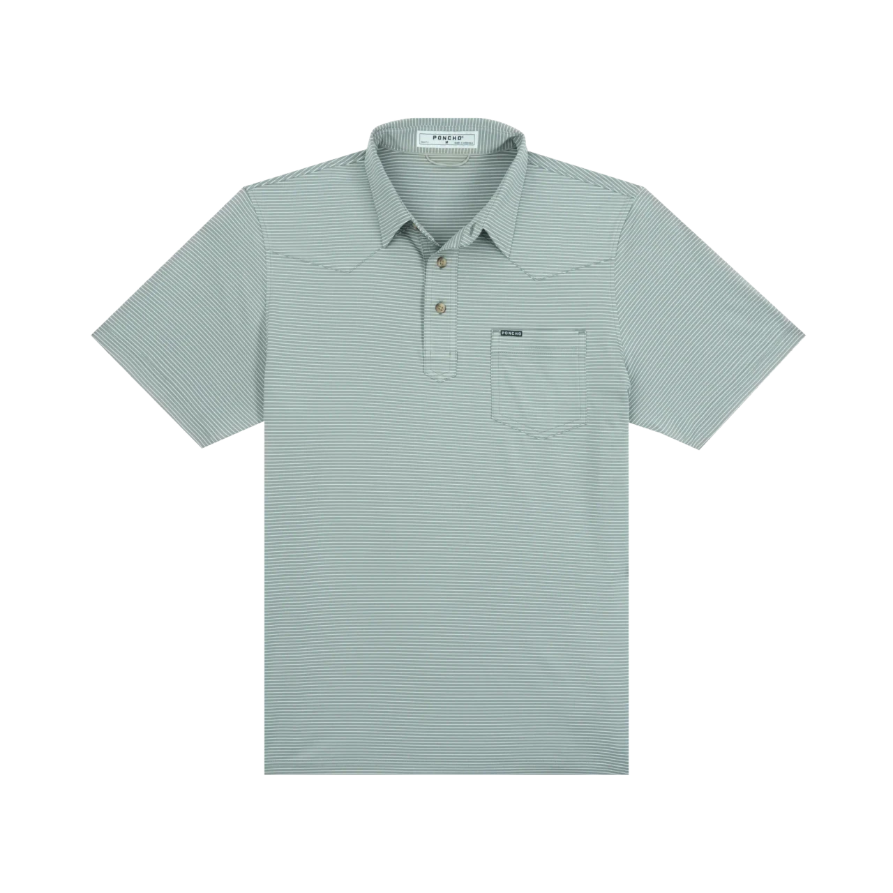 Poncho Field Performance Polo Moss Green and White