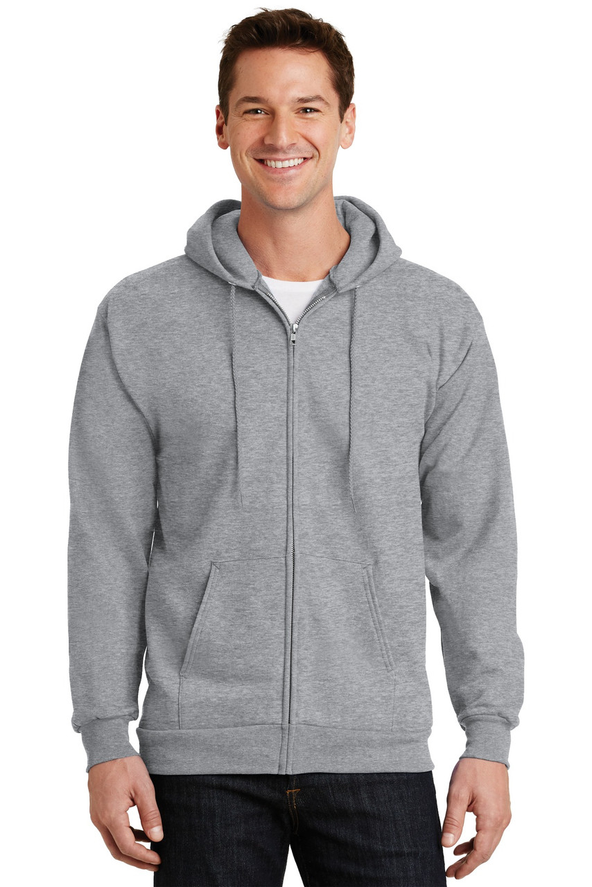 Port & Company® -  Essential Fleece Full-Zip Hooded Sweatshirt.  PC90ZH Athletic Heather