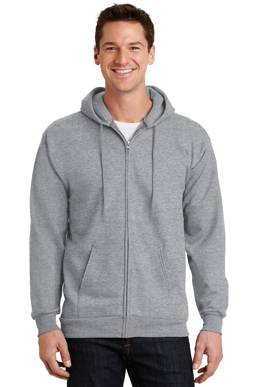 Port & Company® -  Essential Fleece Full-Zip Hooded Sweatshirt.  PC90ZH Athletic Heather