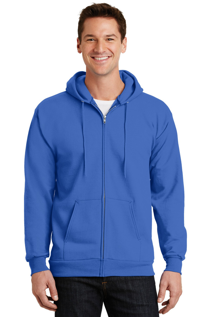 Port & Company® -  Essential Fleece Full-Zip Hooded Sweatshirt.  PC90ZH Royal