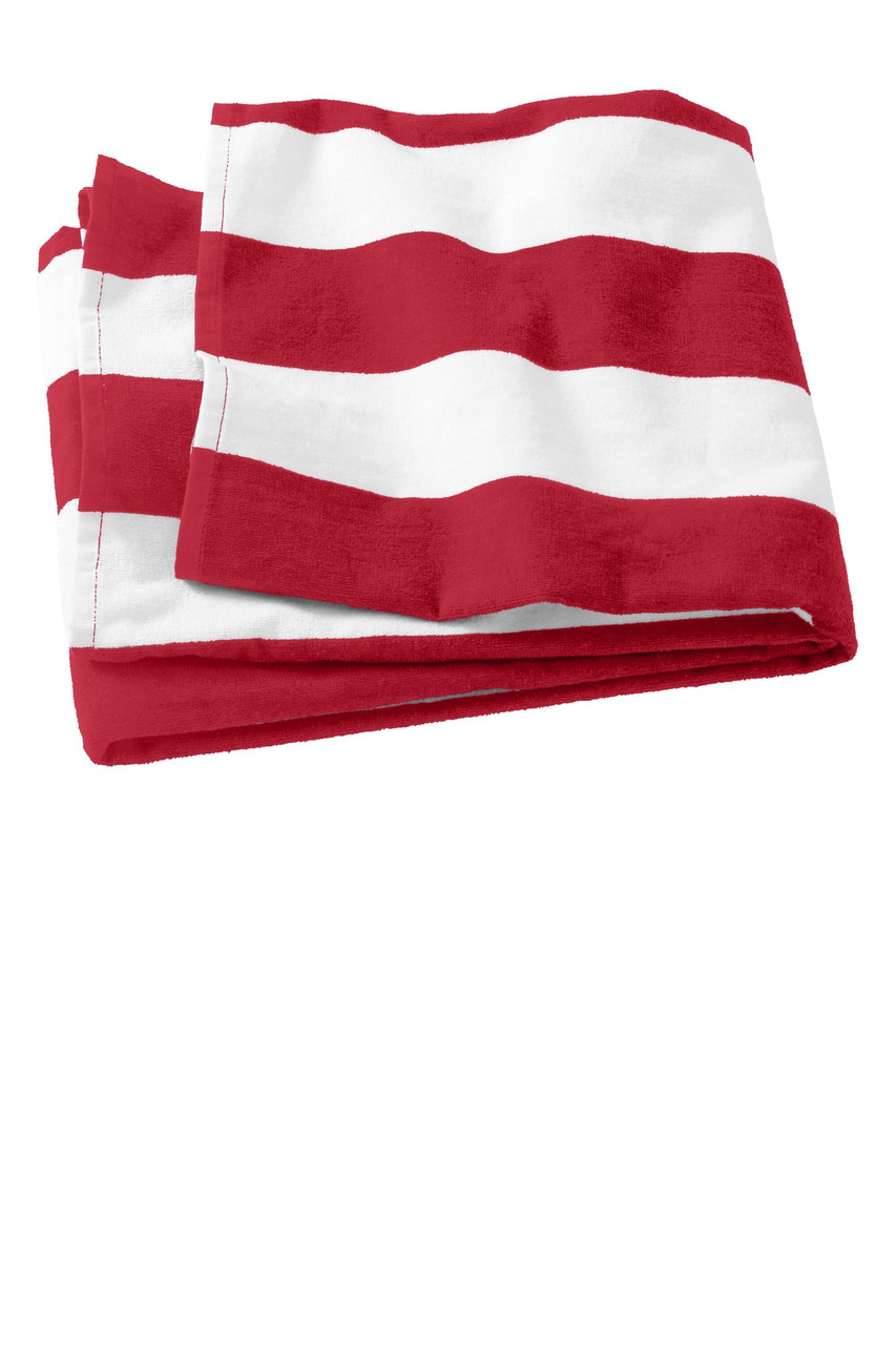 Port Authority® Cabana Stripe Beach Towel. PT43 Red