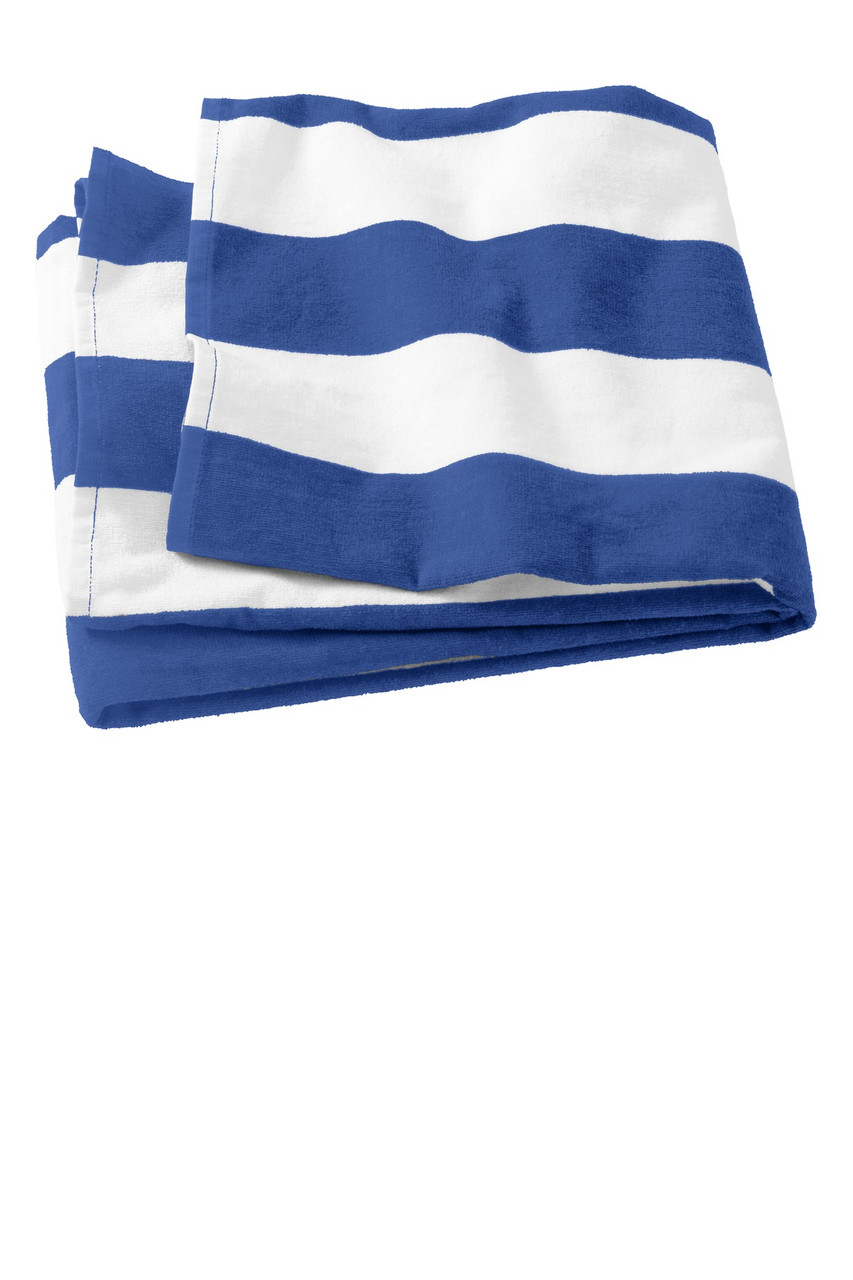 Port Authority® Cabana Stripe Beach Towel. PT43 Royal