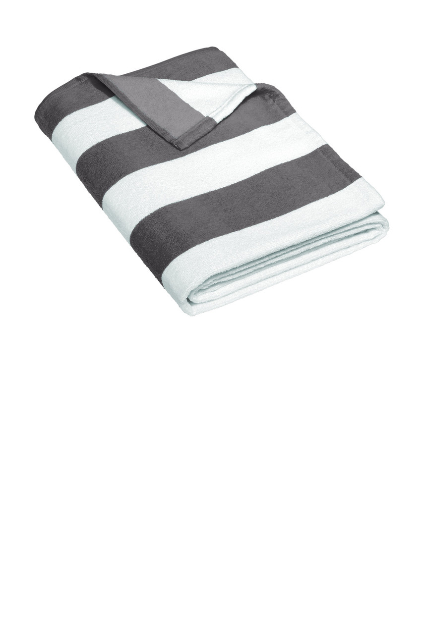 Port Authority ® Value Cabana Stripe Beach Towel PT45 Graphite