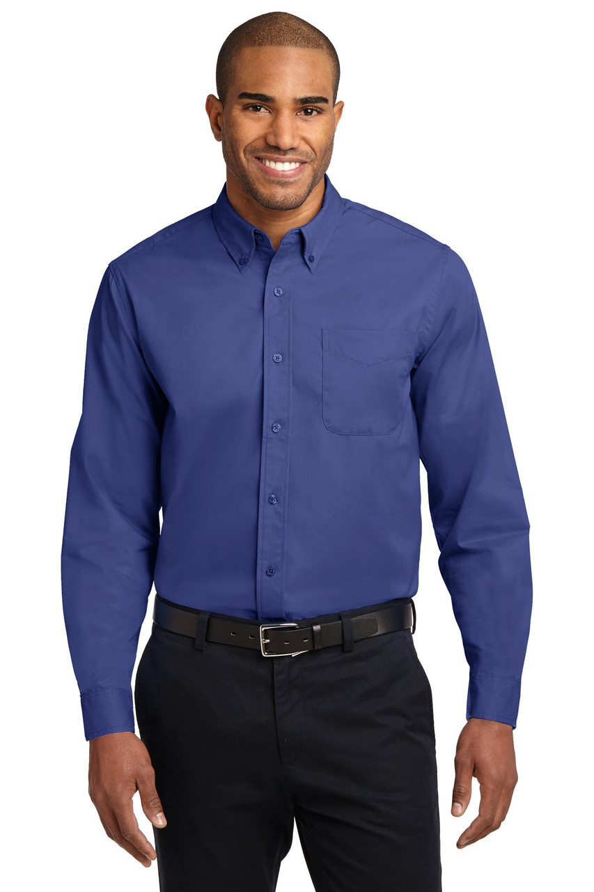 Port Authority® Extended Size Long Sleeve Easy Care Shirt. S608ES Mediterranean Blue