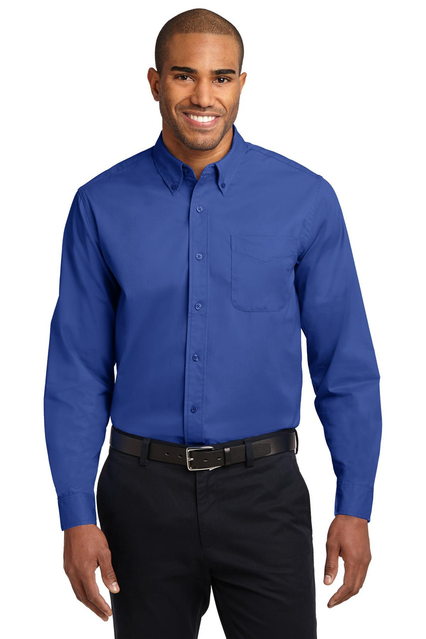 Port Authority® Extended Size Long Sleeve Easy Care Shirt. S608ES Royal/ Classic Navy
