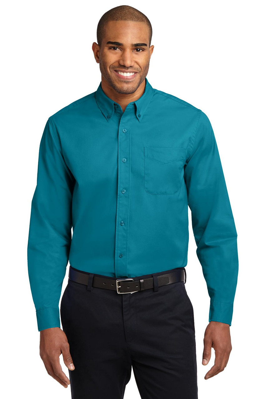 Port Authority® Extended Size Long Sleeve Easy Care Shirt. S608ES Teal Green