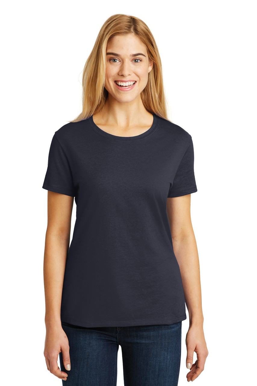 Hanes® - Ladies Nano-T® Cotton T-Shirt. SL04 Deep Navy