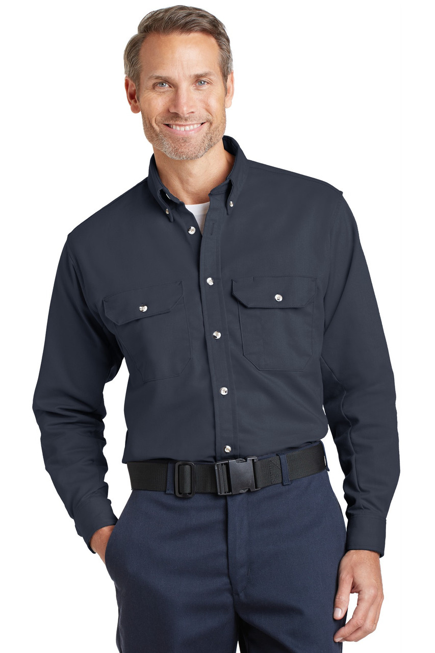 Bulwark® EXCEL FR® ComforTouch® Dress Uniform Shirt. SLU2 Navy