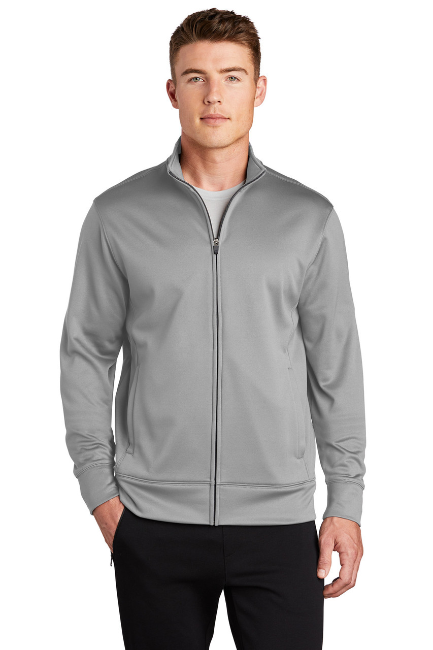 Sport-Tek® Sport-Wick® Fleece Full-Zip Jacket.  ST241 Silver