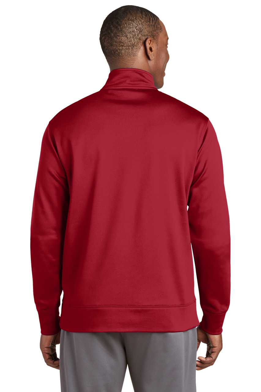 Sport-Tek® Sport-Wick® Fleece Full-Zip Jacket.  ST241 Deep Red Back