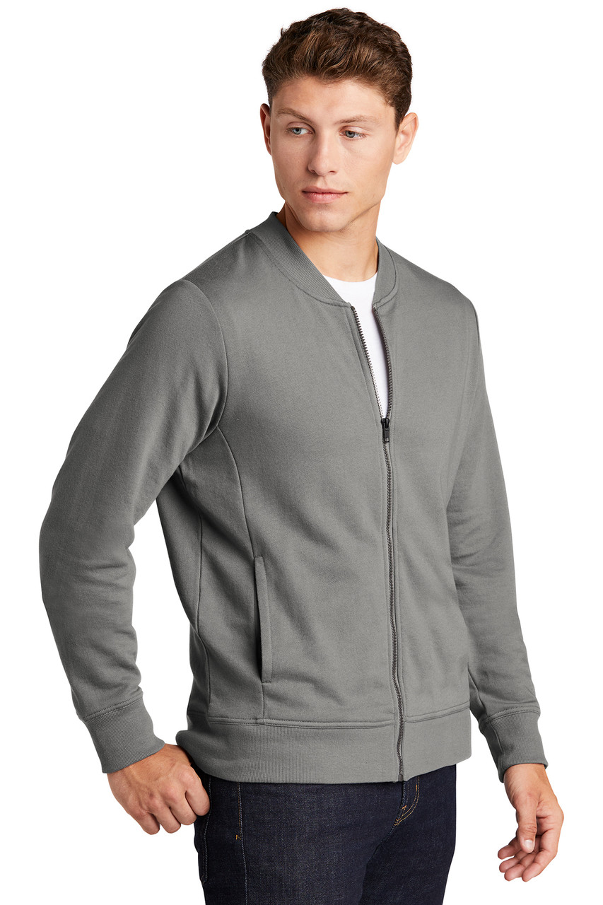 Sport-Tek ® Lightweight French Terry Bomber. ST274 Grey Concrete Alt