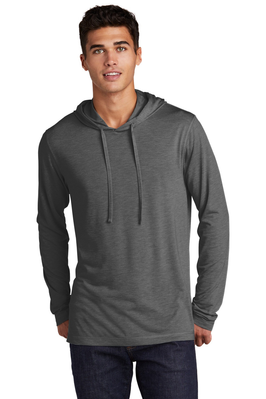 Sport-Tek ® PosiCharge ® Tri-Blend Wicking Long Sleeve Hoodie ST406 Dark Grey Heather