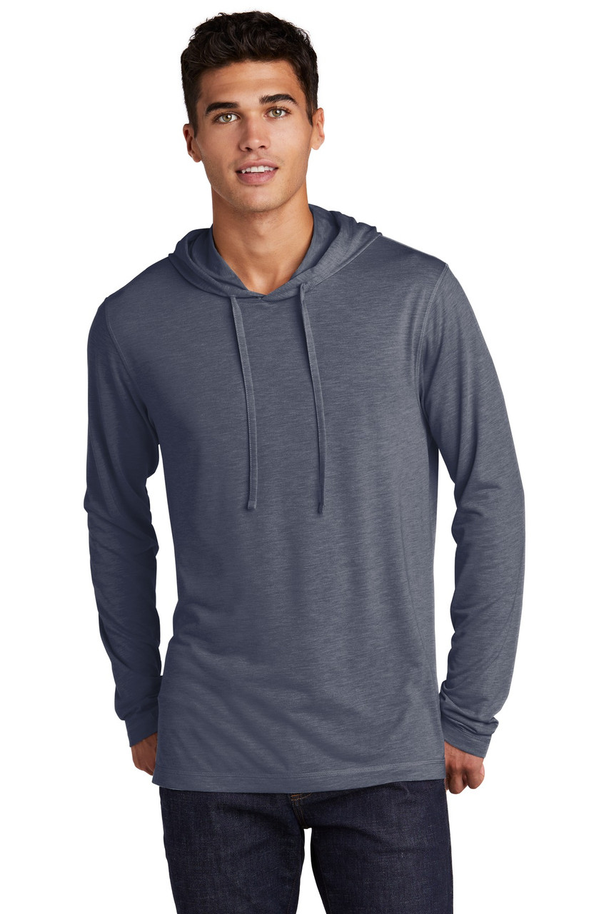 Sport-Tek ® PosiCharge ® Tri-Blend Wicking Long Sleeve Hoodie ST406 True Navy Heather