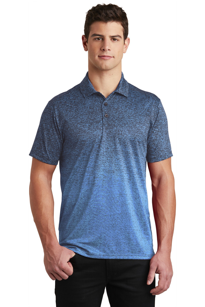 Sport-Tek ® Ombre Heather Polo. ST671 Carolina Blue/ True Navy