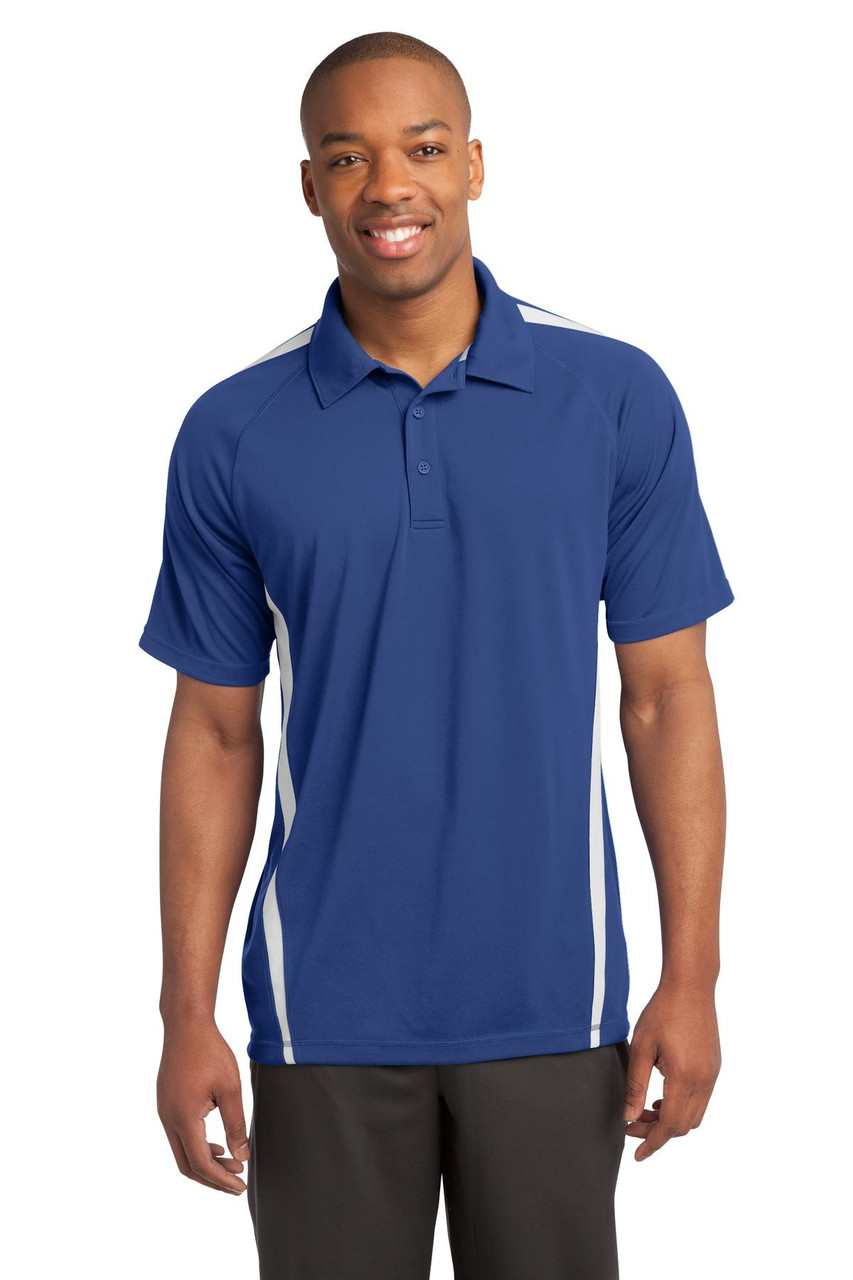 Sport-Tek® PosiCharge® Micro-Mesh Colorblock Polo. ST685 True Royal/ White