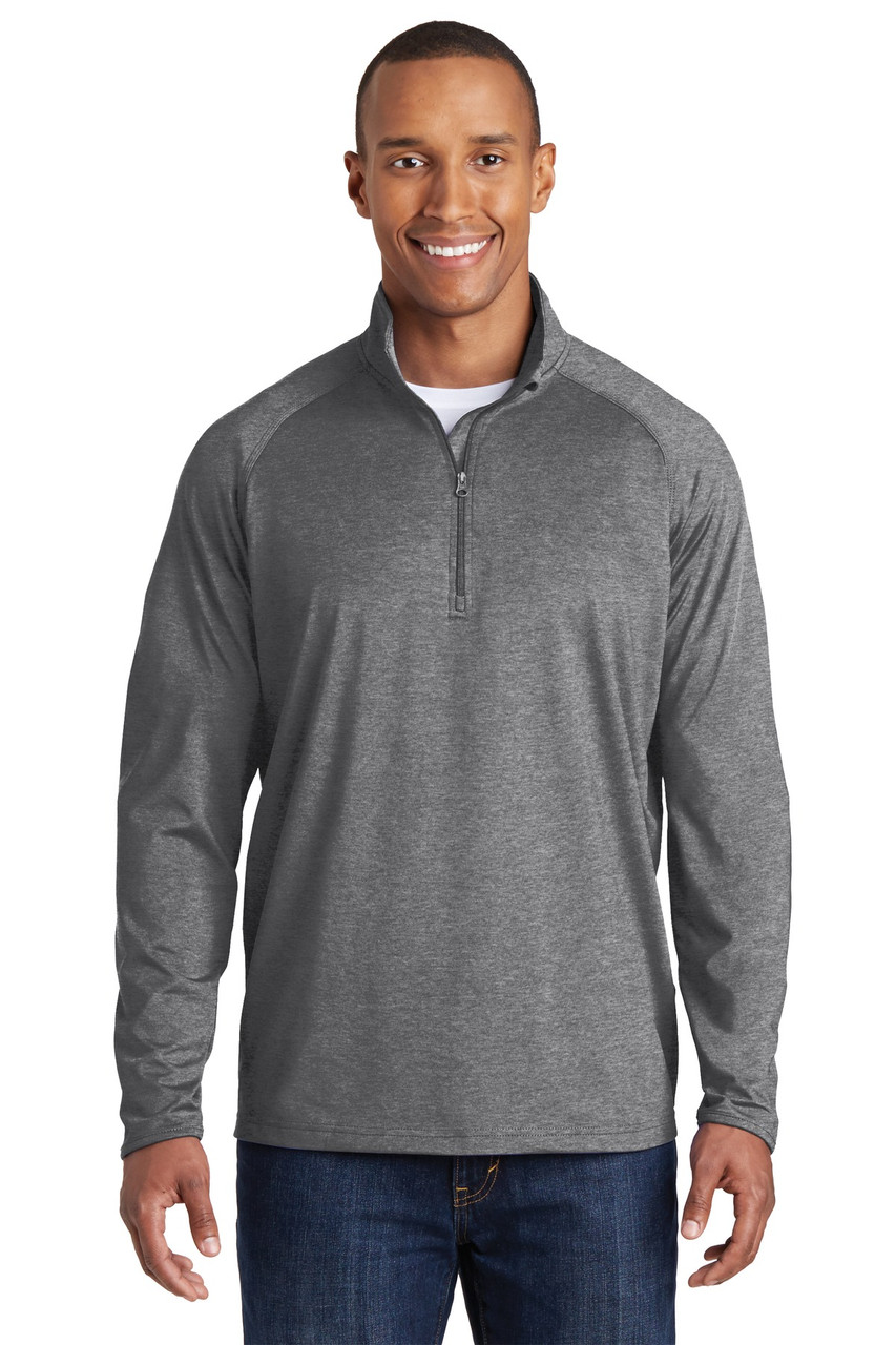 Sport-Tek® Sport-Wick® Stretch 1/4-Zip Pullover. ST850 Charcoal Grey Heather