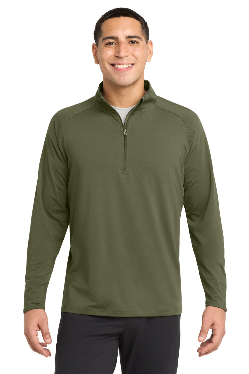Sport-Tek® Sport-Wick® Stretch 1/4-Zip Pullover. ST850 Olive Drab Green