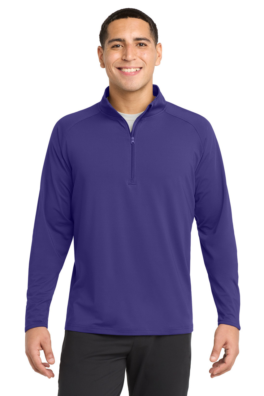 Sport-Tek® Sport-Wick® Stretch 1/4-Zip Pullover. ST850 Purple