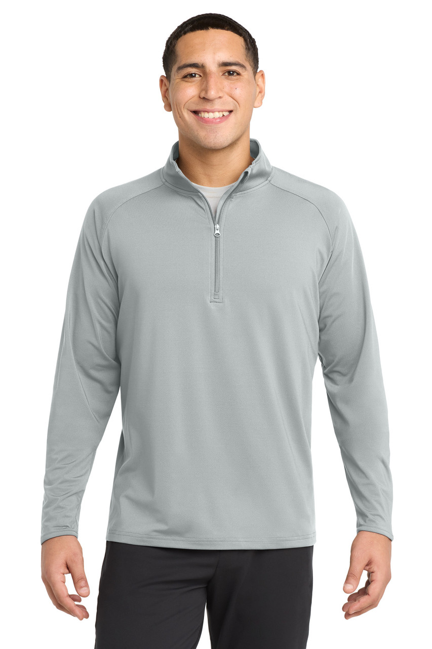 Sport-Tek® Sport-Wick® Stretch 1/4-Zip Pullover. ST850 Silver