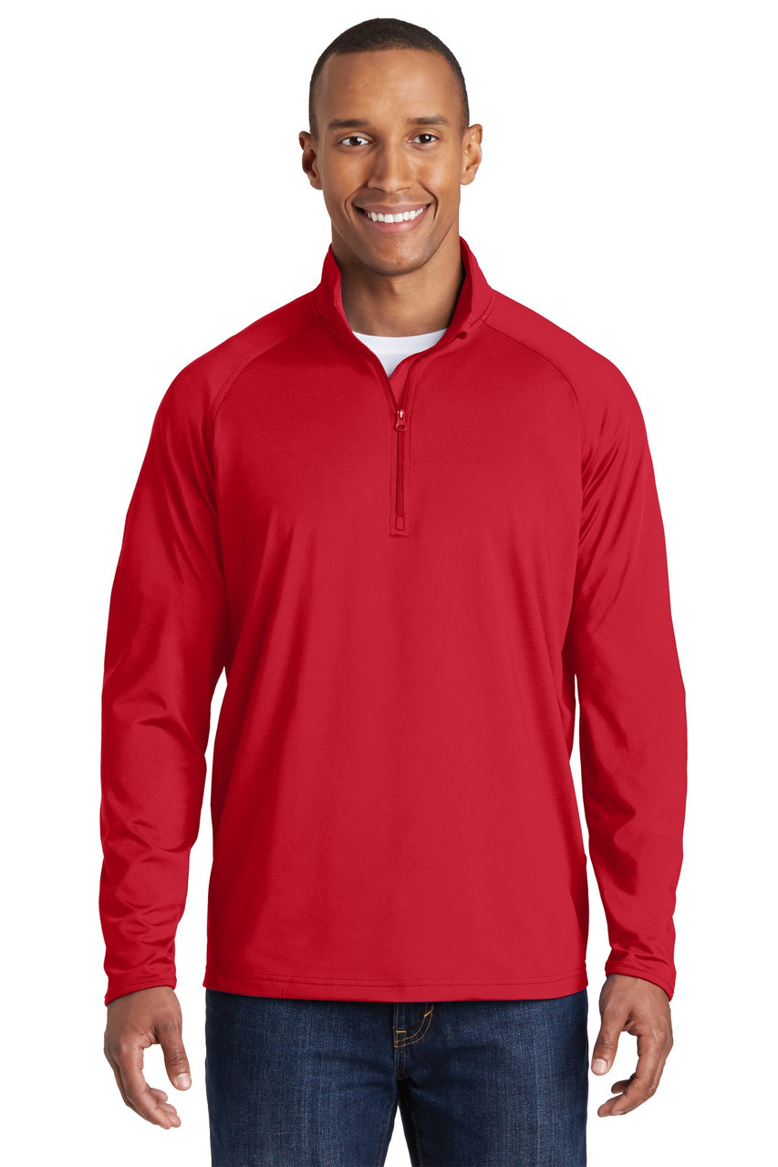 Sport-Tek® Sport-Wick® Stretch 1/2-Zip Pullover. ST850 True Red