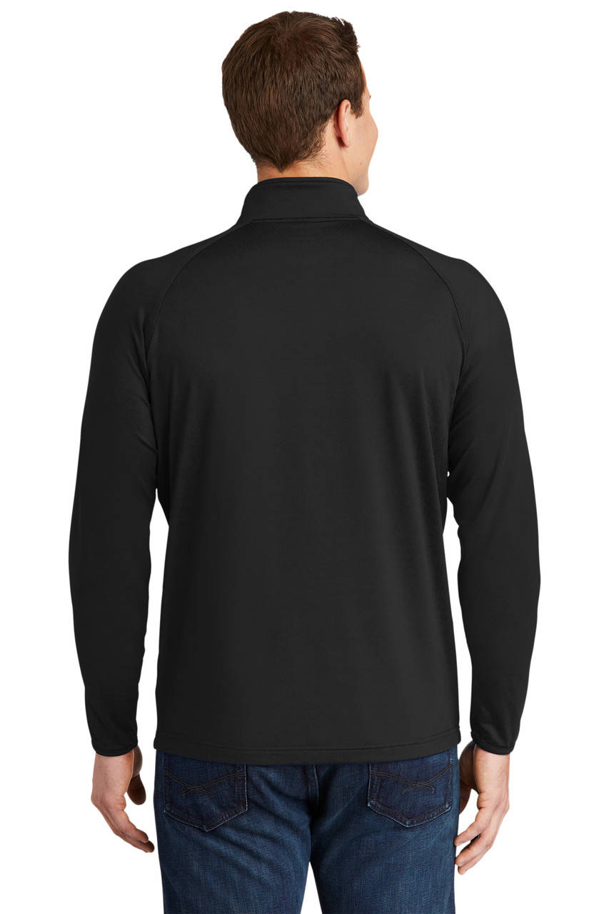 Sport-Tek® Sport-Wick® Stretch 1/2-Zip Pullover. ST850 Black Back