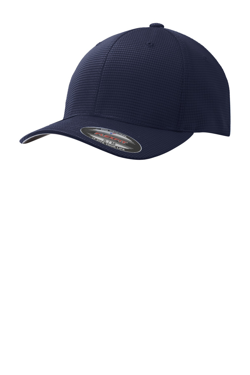 Sport-Tek® Flexfit® Grid Texture Cap. STC33 True Navy S/M