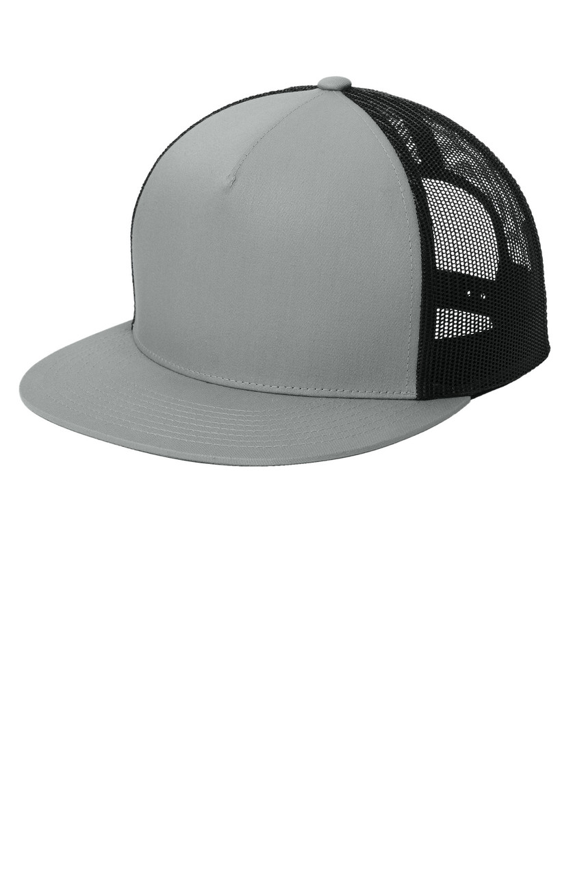 Sport-Tek® YP Classics ® 5-Panel Classic Trucker Mesh Back Cap. STC38 Silver/ Black