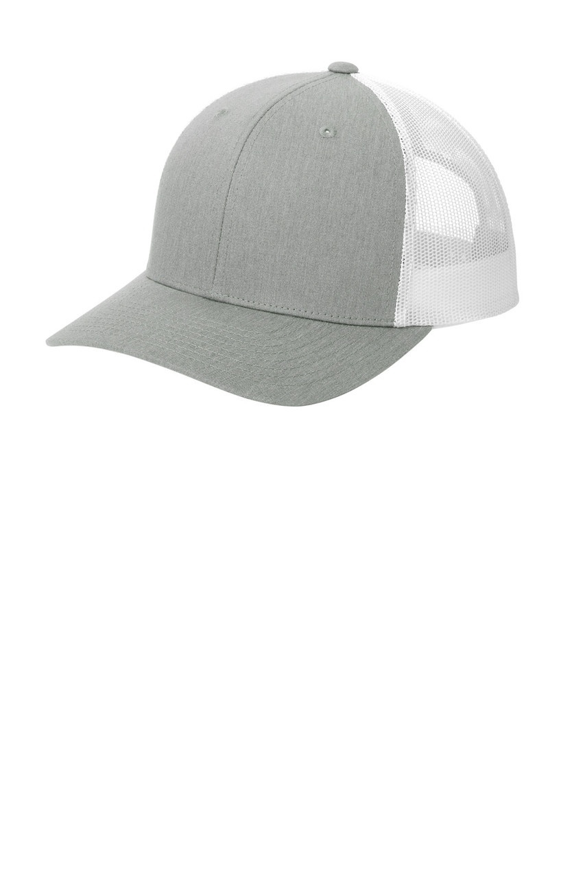 Sport-Tek ® Yupoong ® Retro Trucker Cap. STC39 Heather Grey/ White