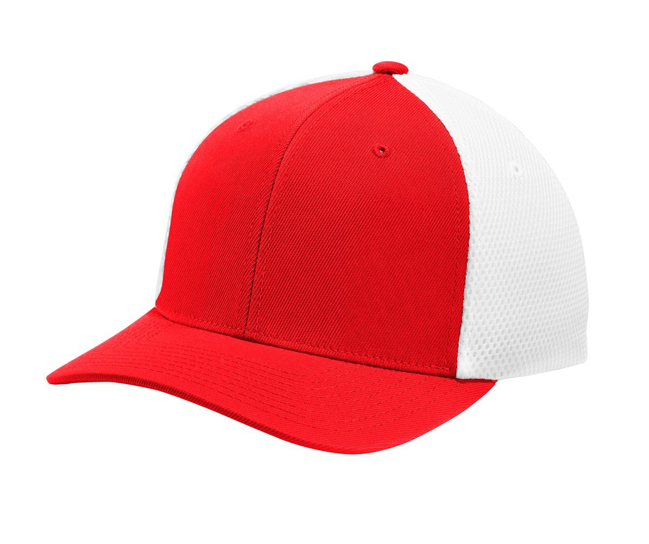 Sport-Tek ® Flexfit ® Air Mesh Back Cap. STC40 True Red/ White