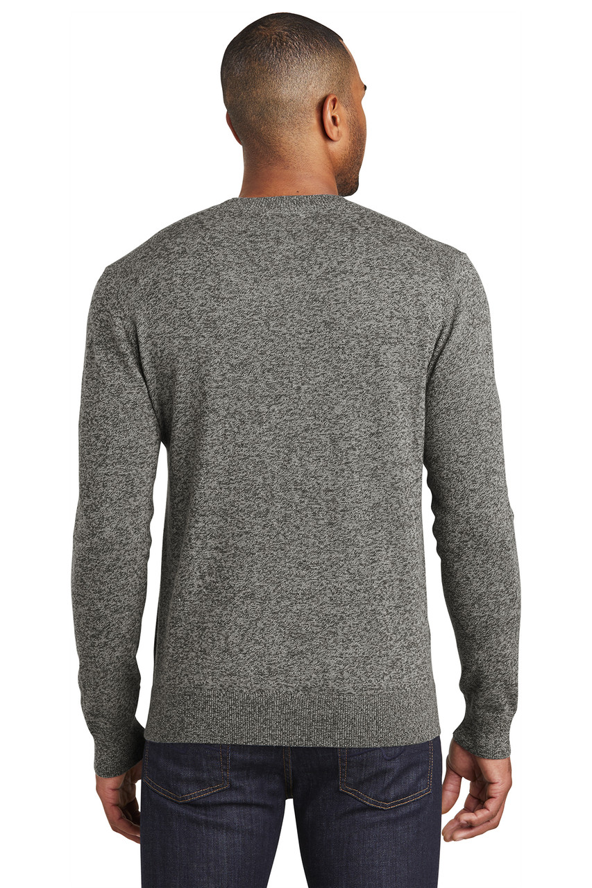 Port Authority ® Marled Crew Sweater. SW417 Warm Grey Marl Back